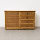 Vintage buffet in rattan and bamboo, Italy, circa 1970.
