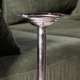 Cendrier sur pied, années 70 en inox, Culbuto