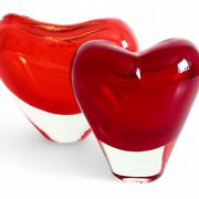 Post-Modern Murano Glass Heart Vases by Maria Christina Hamel, 1990s