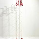Modern white and red metal coat hanger, Italy 1980s