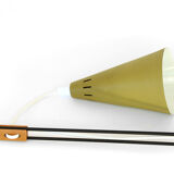 Adjustable "string" type wall light with green original shade.