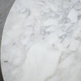 Vintage oval marble table published by Roche Bobois