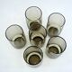 6 smoked brown glasses - Tivoli Luminarc Arcoroc France - vintage 70s