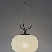 White filigree glass pendant from Murano - Italy, 1950