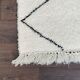 Moroccan berber carpet made white hand and black 90x145 cm