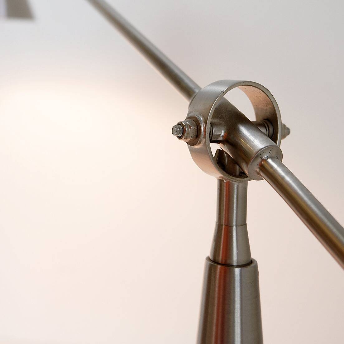 Adjustable brushed chrome desk lamps