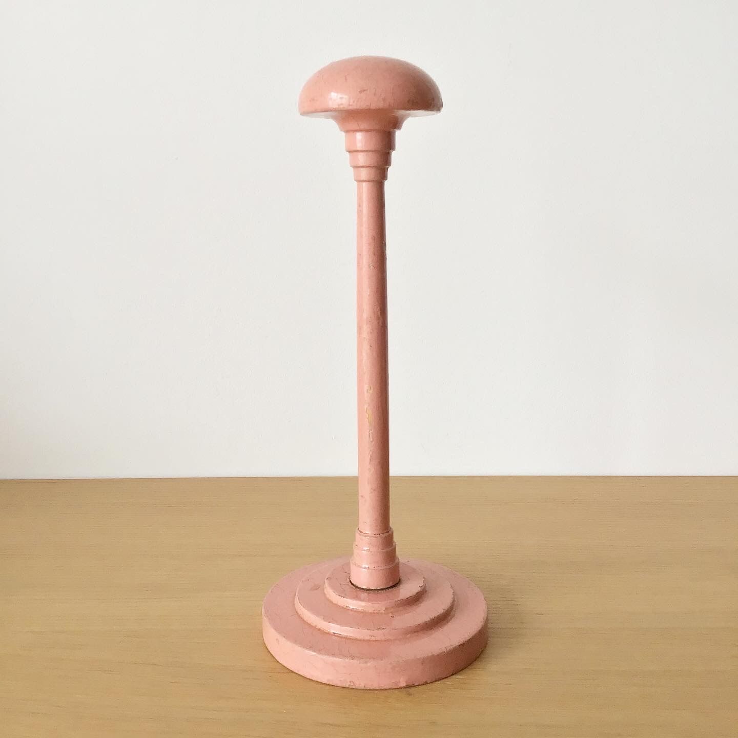 Old vintage wooden hat holder