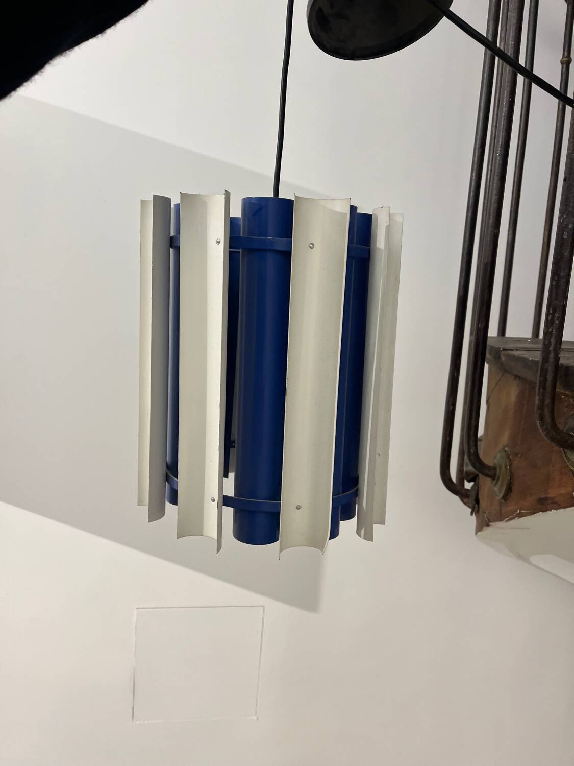 Yki Nummi ‘Mexique’ Lamp Suspension Vintage Bleu & Blanc Design
