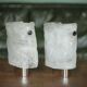 Pair of chrome wall sconces with Murano glass, wall light, art of glass, interior decoration.