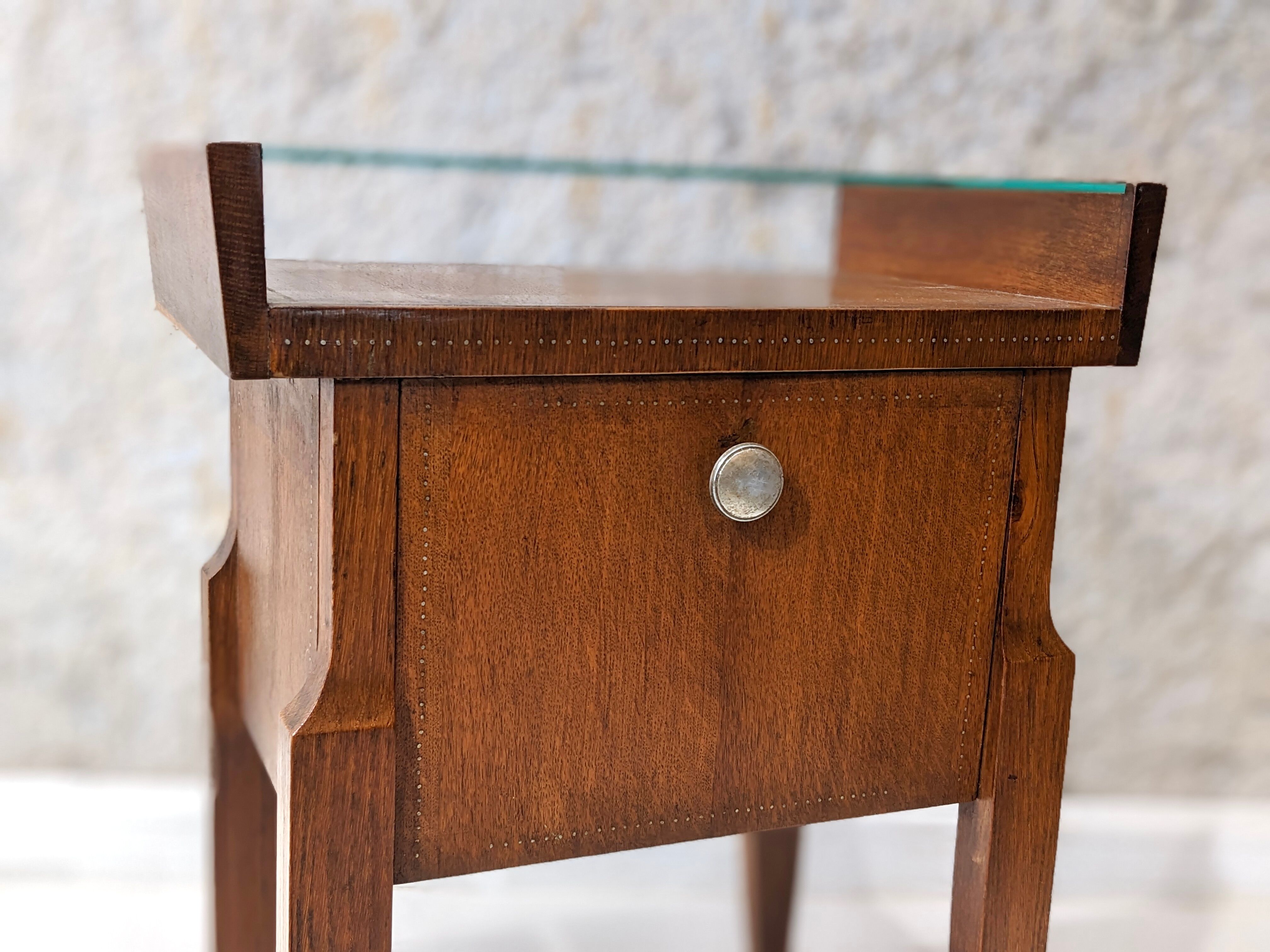 Walnut bedside table