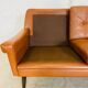 Vintage Danish retro Svend Skipper 3 person sofa in cognac leather