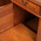 Classic wooden desk in English style with 4 drawers and a blue leather top