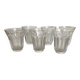 Set de 6 verres shot tulipe à côtes plates néo classique 1950