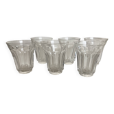 Set de 6 verres shot tulipe à côtes plates néo classique 1950