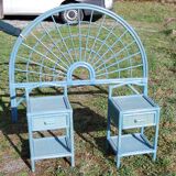 2 tables de chevet en rotin