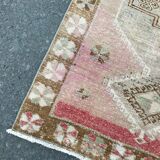 Handmade Distressed Oushak Runner Rug