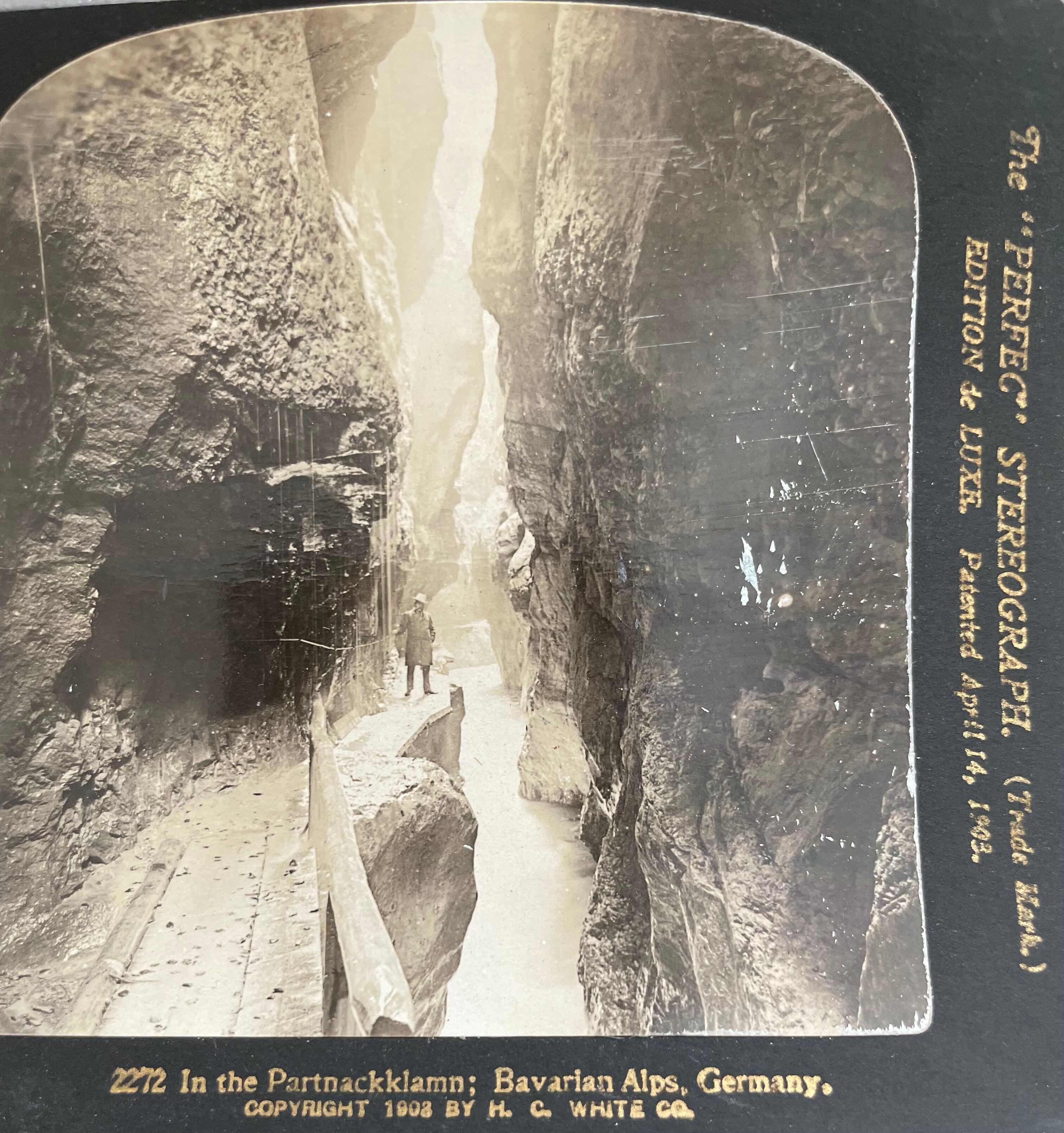 Old photography stereo, stereograph, luxury, albumine 1903 Bavarian Alps