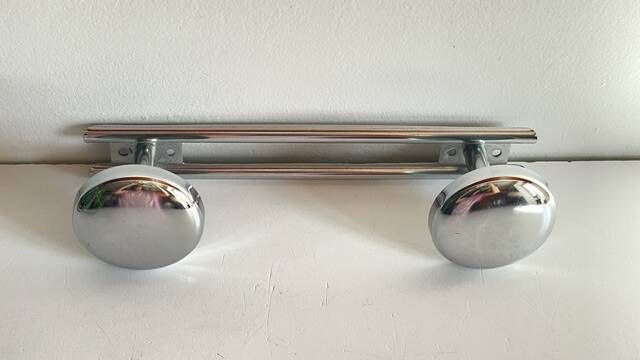 Vintage chrome metal coat stand