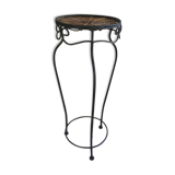 Tripod side table in rattan and iron