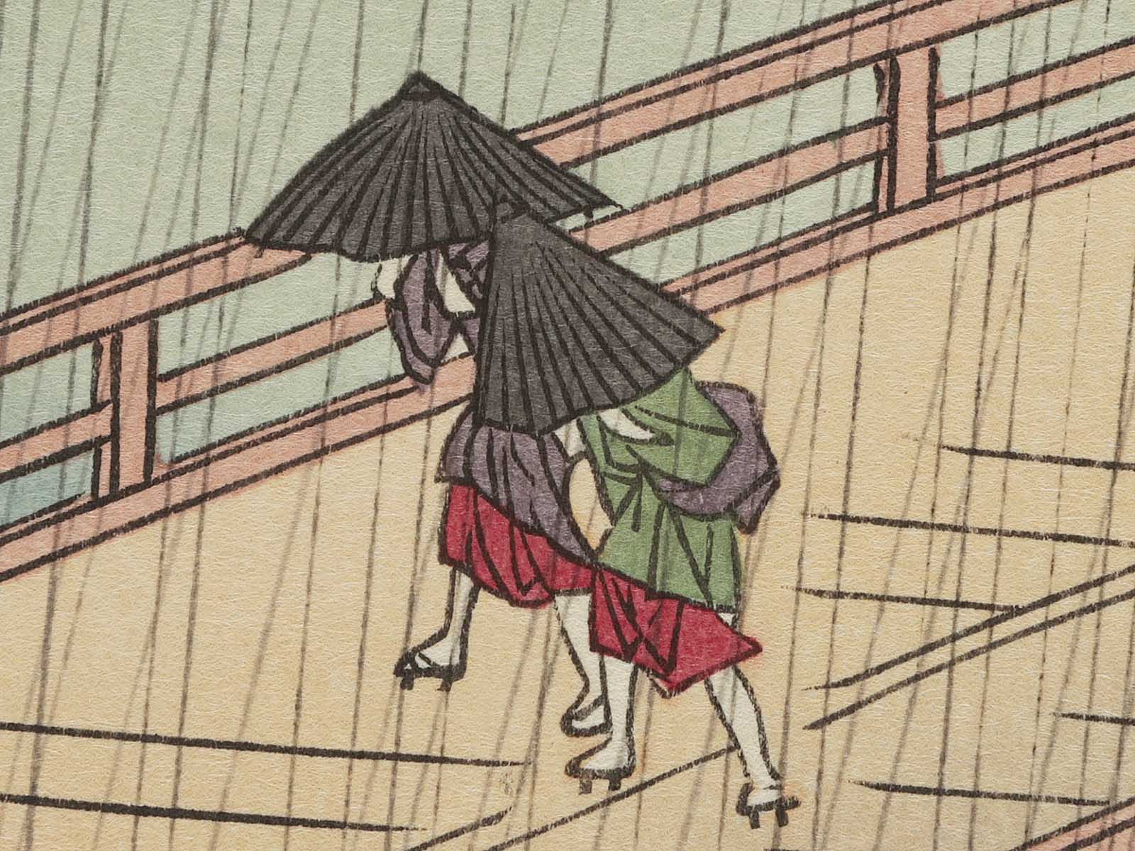 Sudden Shower Over Ohashi Bridge and Atake_Utagawa Hiroshige