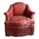 Fauteuil Napoléon III satin rouge