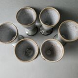 6 stoneware mazagrans signed VN