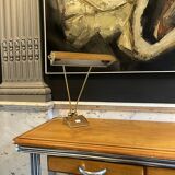 Table or desk lamp (gold & brown) JUMO, modernist design, ca 1945