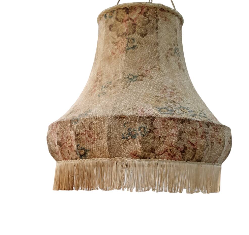 Vintage fringed pagoda lampshade
