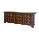 Buffet espagnol en bois massif, Espagne, années 1960