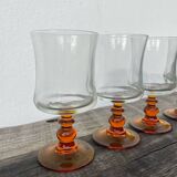 Amber stemmed glasses