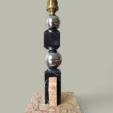 Sculptural lamp in marble and chrome - Modernist Art Deco style