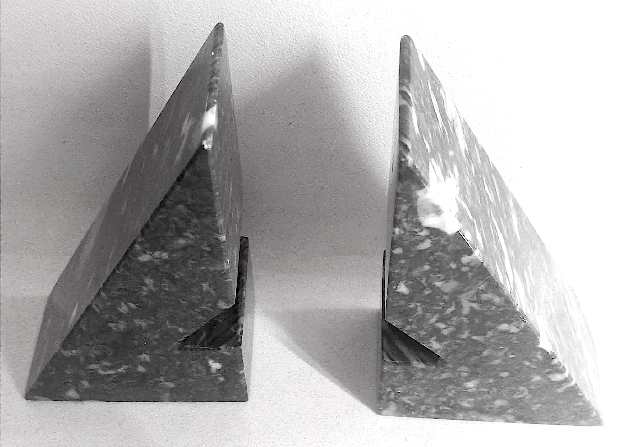 Pair of marble bookends 1970s Height 18.2 cm