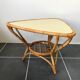 Table basse rotin et formica vintage 1970