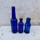 Lot of 3 blue glass pharmacy bottles