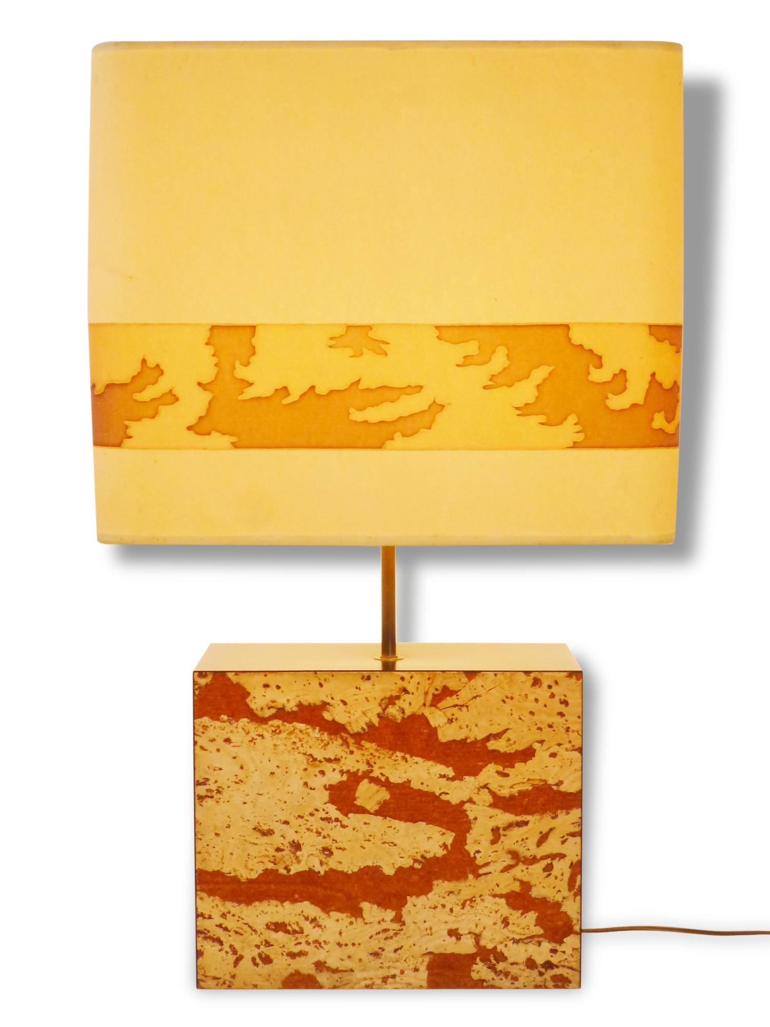 Chic & important mood lamp foot in Liège and melamine 1970 vintage seventies 70's cork lamp