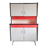 Vintage red and white formica sideboard