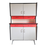 Vintage red and white formica sideboard