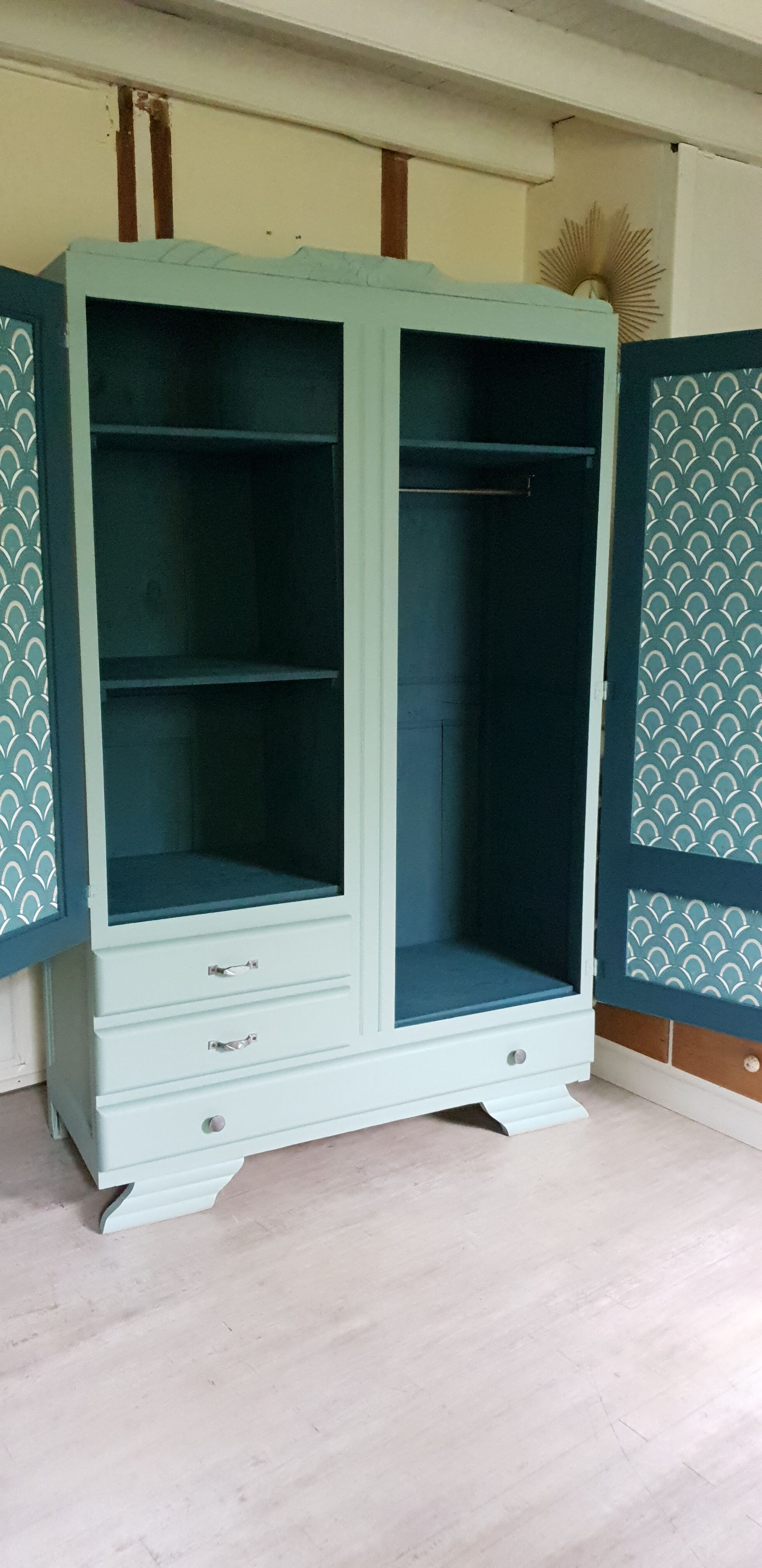 Green wardrobe thatdon art deco