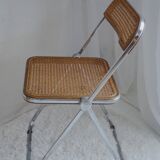 Vintage design cane folding chair: Giancarlo Piretti