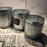 Set of 4 zinc cans without lids