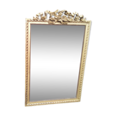 Imposant miroir glace Louis Philippe doré or fin biseauté