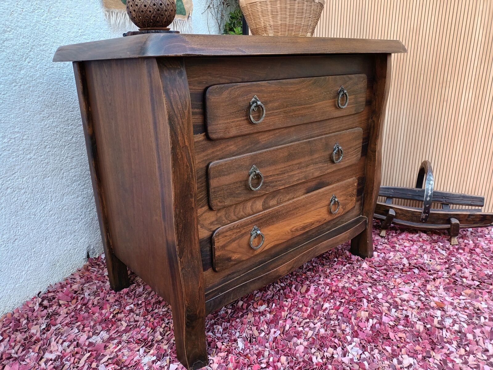 Brutalist elm chest of drawers