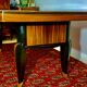 1930 Art Deco dining table in Macassar Ebony and RIO Rosewood, with extensions,