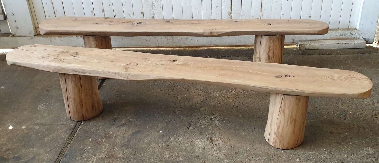 Pair of vintage farm bench