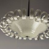 Venetian Chandelier in Iridescent White Murano Glass, Circa 1930