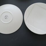6 Assiettes  plates Salins Studio  lignes courbes  Vintage 1980 style Memphis design Pierre Cazenove