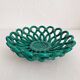 Vintage Vallauris green woven ceramic fruit bowl