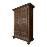 Armoire époque Louis XIII En Chêne Sculpté