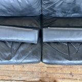 Canape seltz elm and leather design 1960
