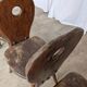Set of 4 Vintage Brutalist Wooden Chair / Rustic Farmhouse Dining Chair